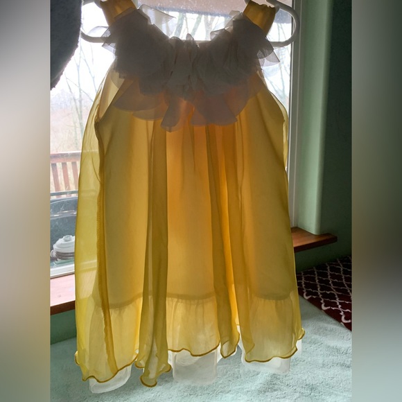 Yellow & White Floral Yoke Dress - Picture 5 of 9